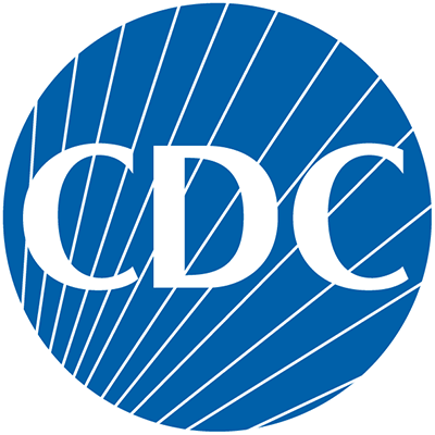 Blue circular CDC logo with white letters "CDC" and several white diagonal lines spreading outward from the bottom left, creating a dynamic, striped pattern—ideal for organizations offering autism therapy near Houston TX.