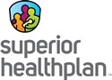 Logo for Superior HealthPlan featuring three colorful human figures outlined inside a rounded shield shape above the words "superior healthplan" in lowercase gray letters, representing support like autism therapy near Houston TX.